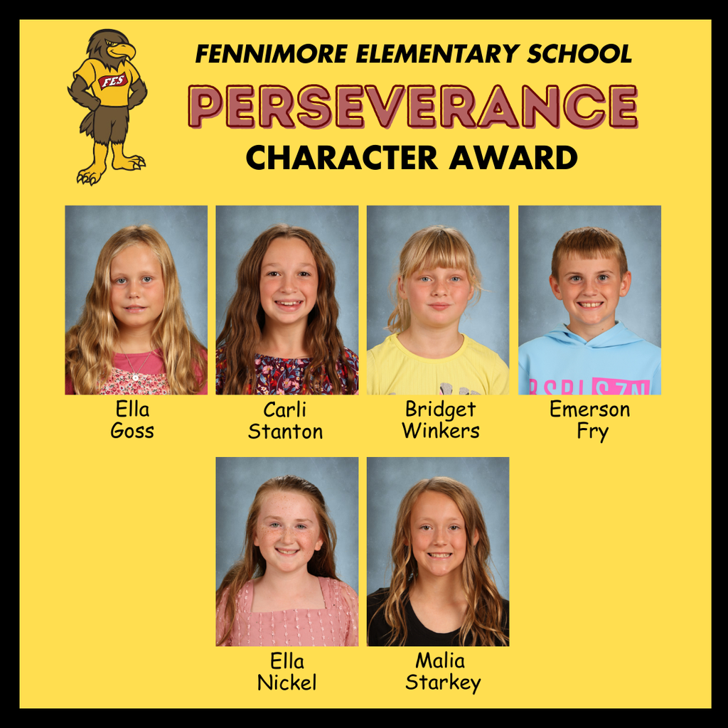 collage of perseverance award winners that were nominated by their teachers