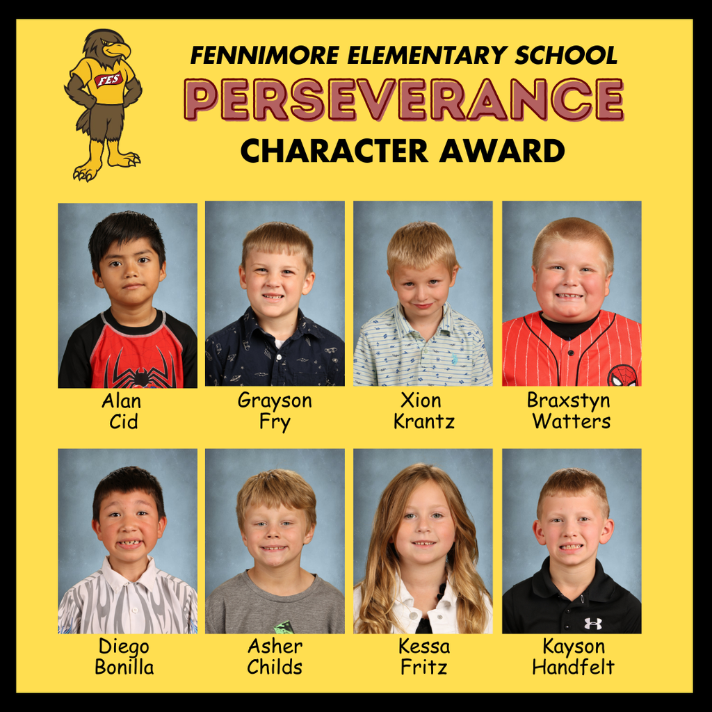 collage of perseverance award winners that were nominated by their teachers