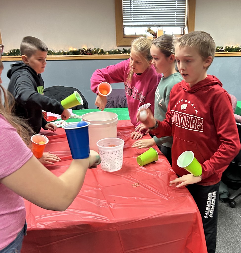 students do a team building game at the leadership conference