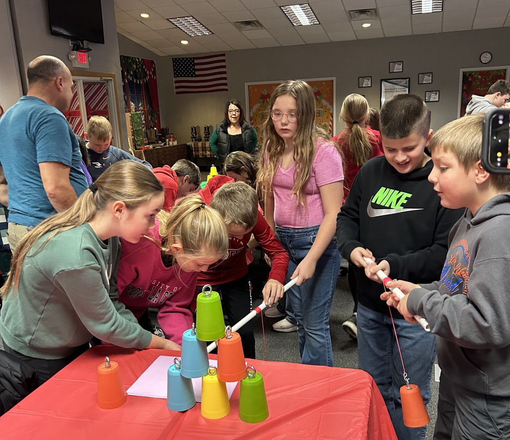 students do a team building game at the leadership conference