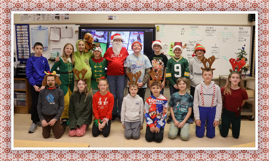 Bunn's class dressed up in holiday gear