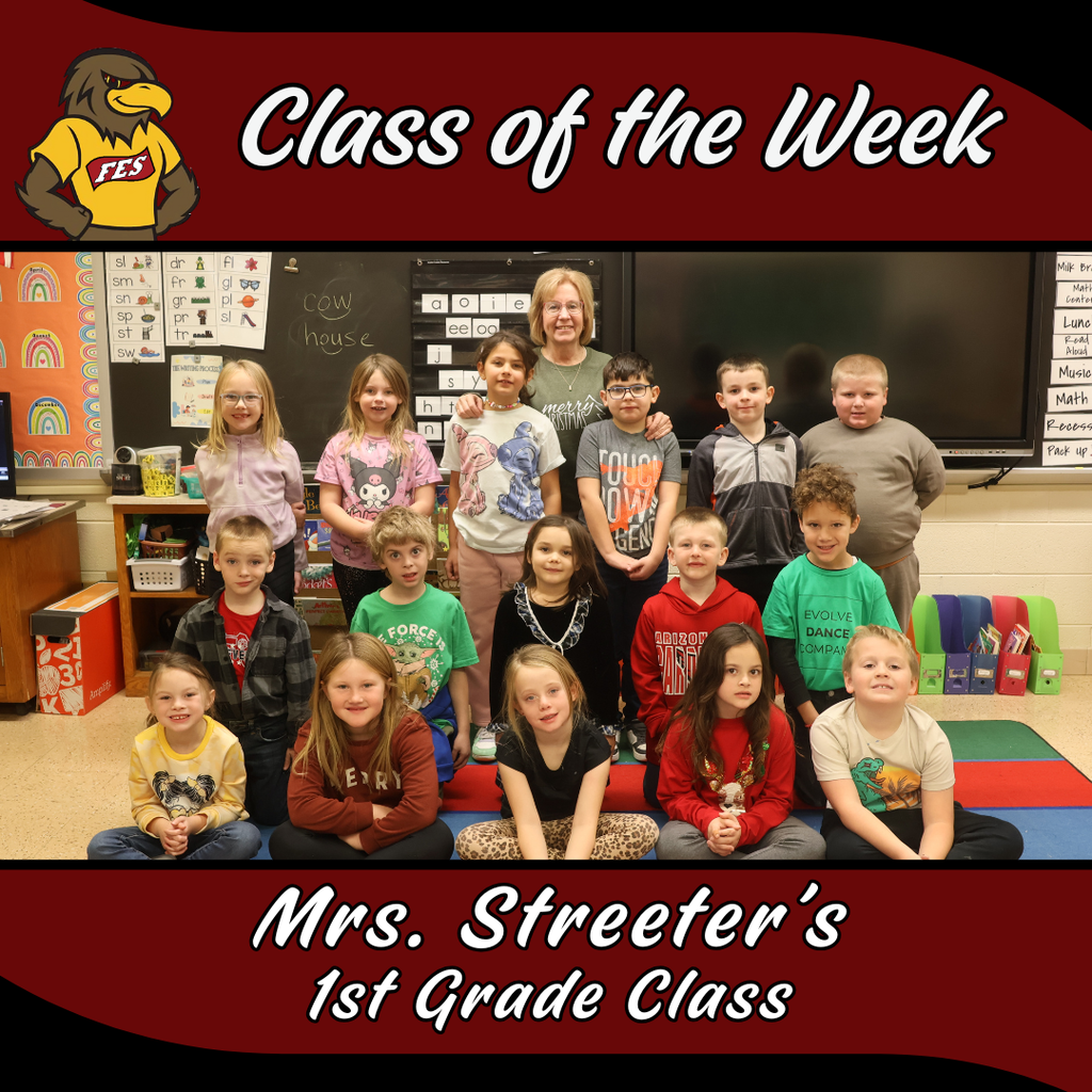 Mrs. Streeters - Grade 1 - Class of the week with a picture of her class