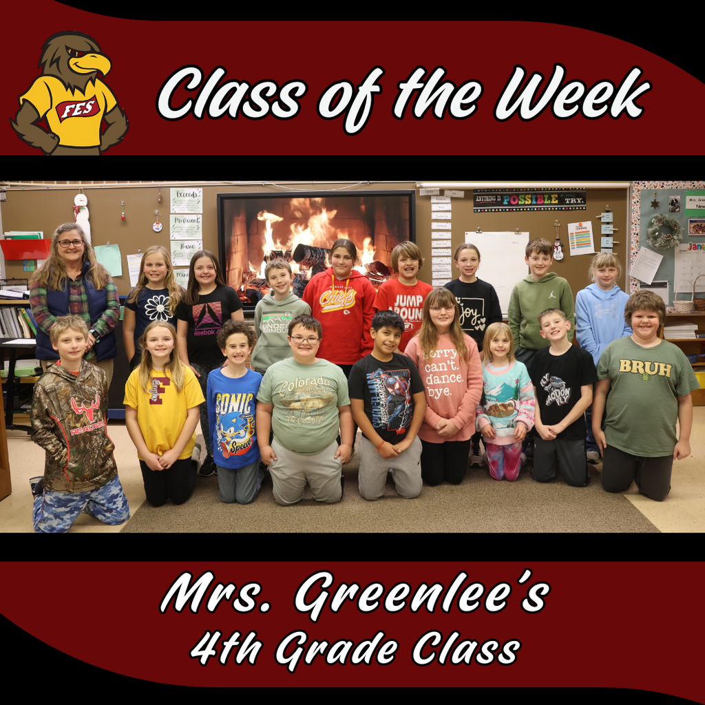 class of the week- Mrs. Greenlee's 4th grade with a class picture