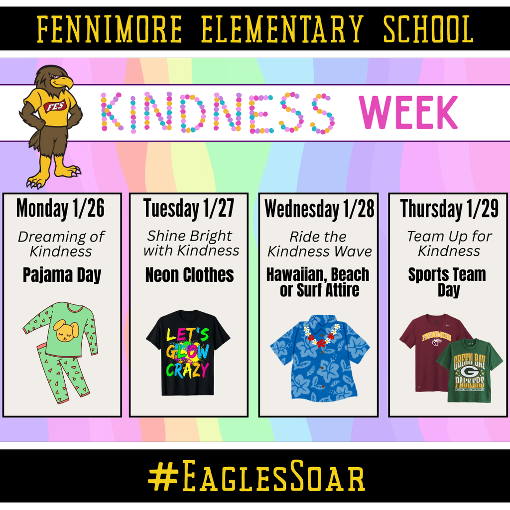 kindness week dress up days - January 26-29th