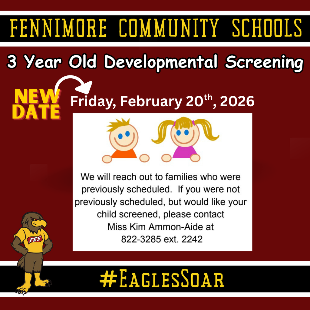 3 year old screening rescheduled to  February 20th, 2026 . 