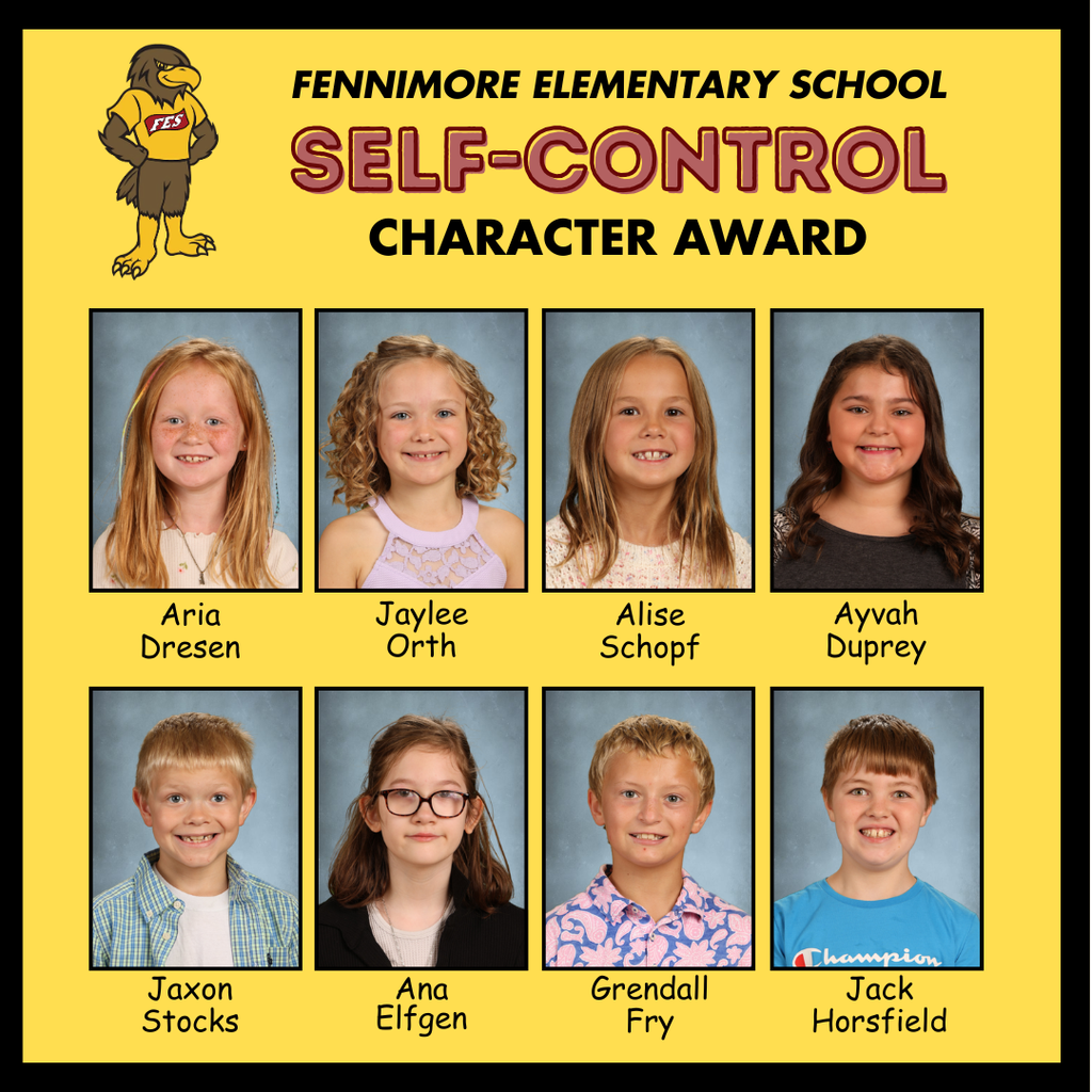 a collage of students who were self control pbis award winners for February