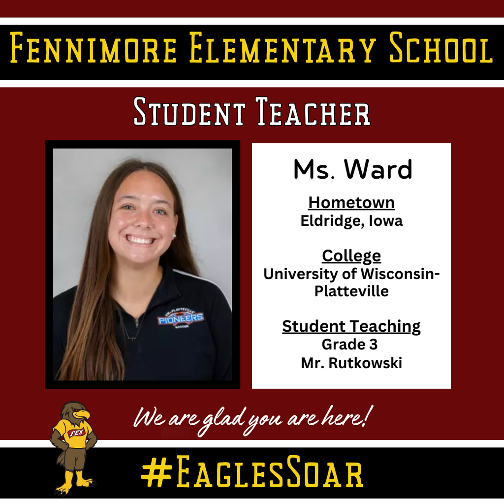 student teacher - Ms. Ward -a uwp student  from Eldridge Iowa working in 3rd grade with Mr. Rutkowski