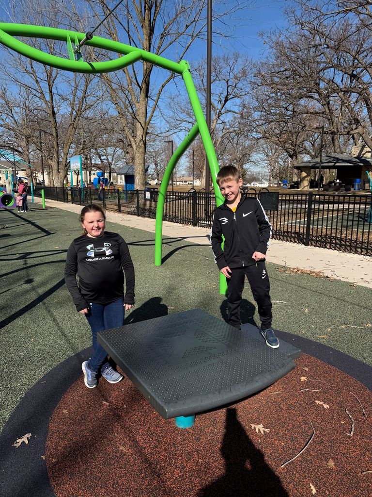 students play at the inclusive park in platteville