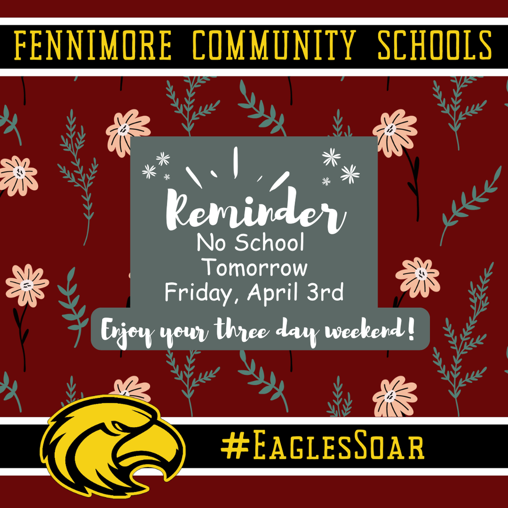 reminder no school on Friday April 3rd