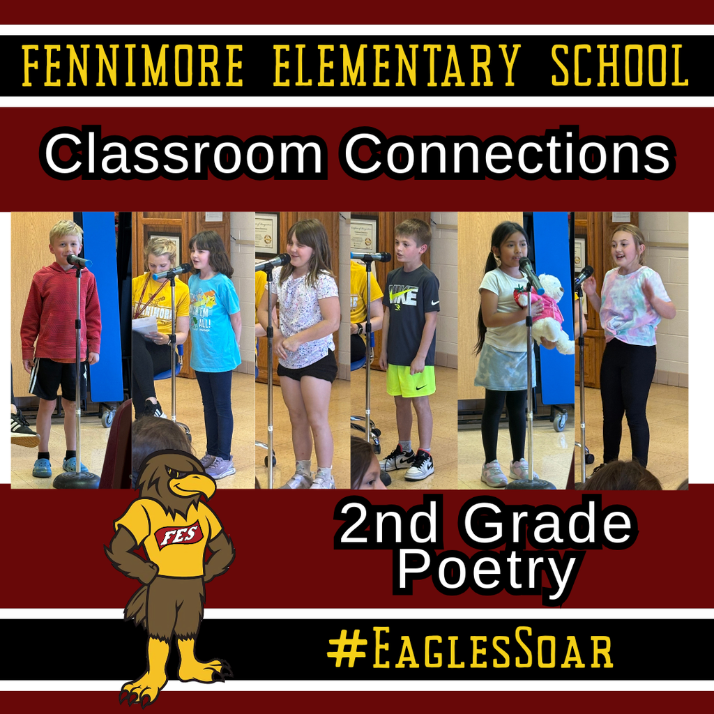a collage of 2nd graders doing their poems. 