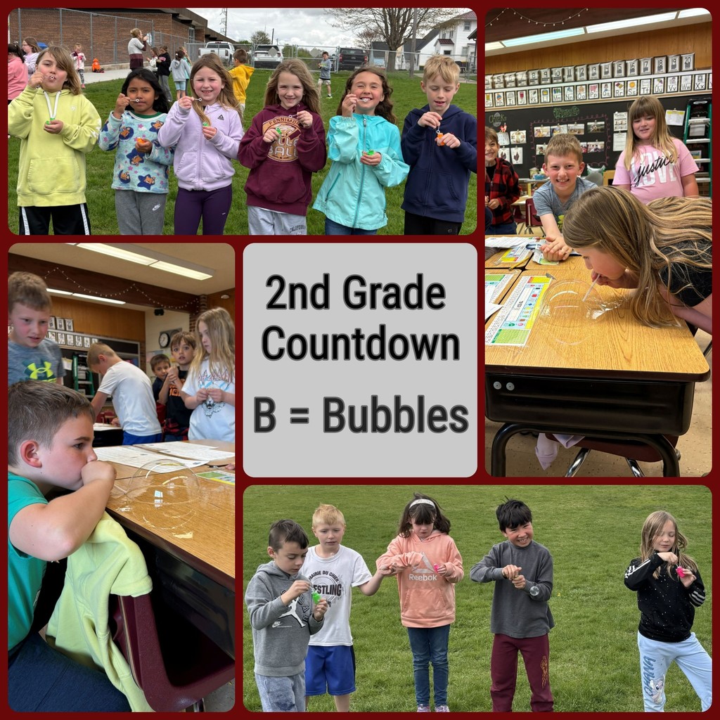 2nd grade end of year  countdown B equals bubbles