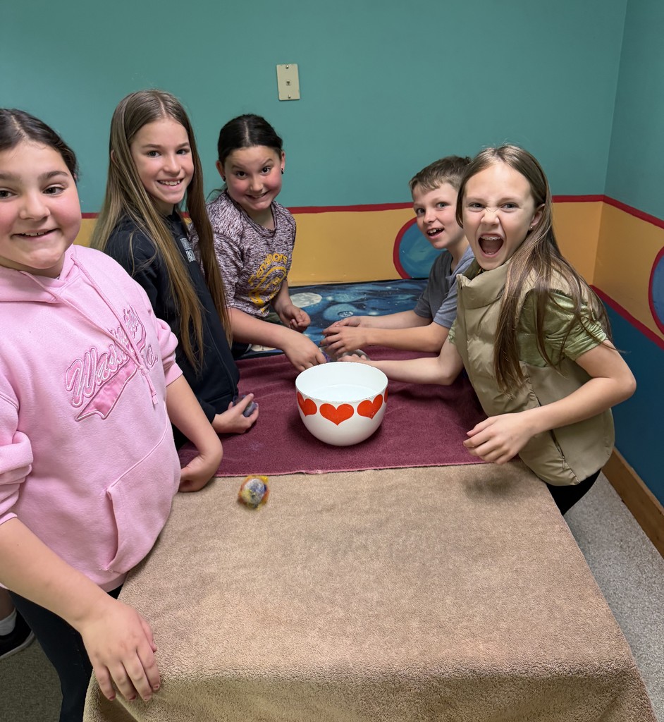 students make wool balls at Folklore