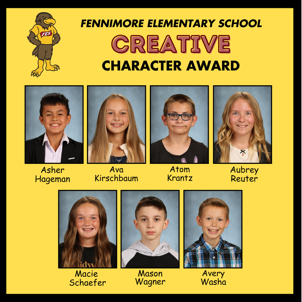 collage of students awarded the PBIS Creative Character Award