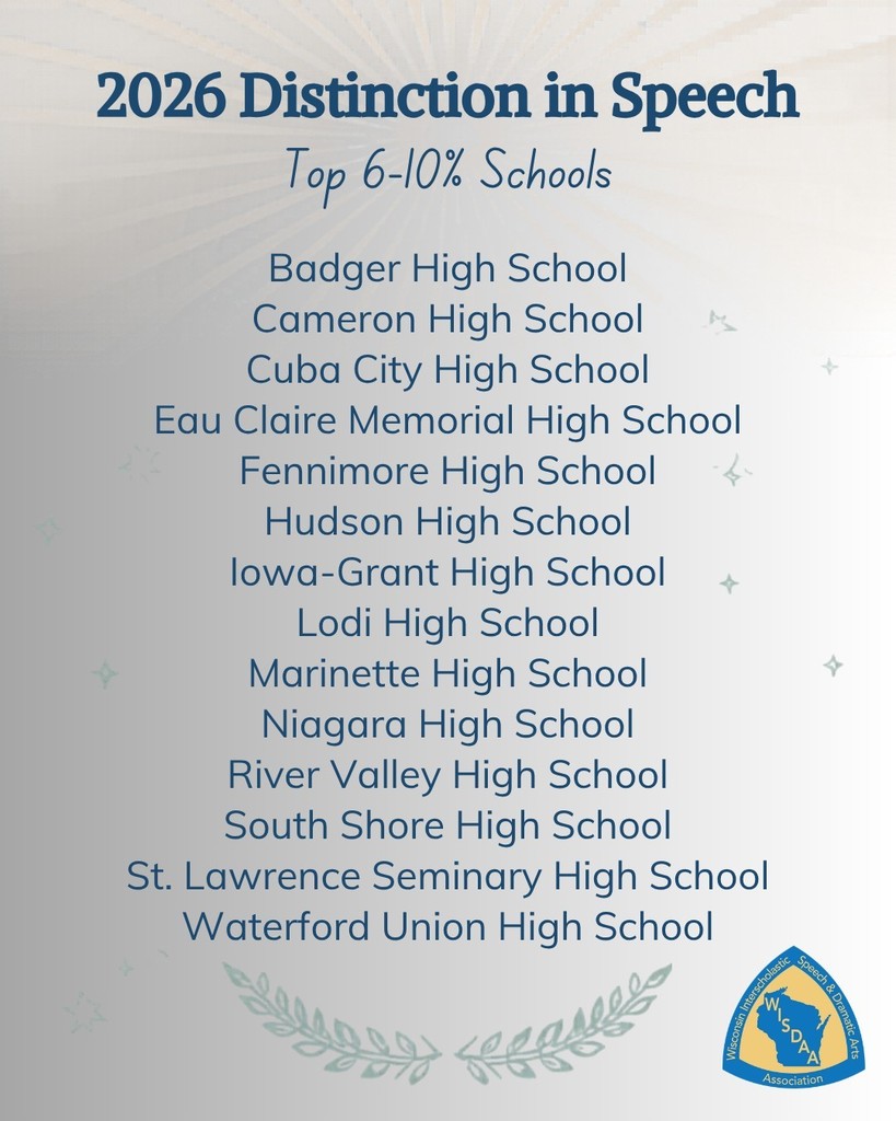 2026 Distinction IN Speech Award for Fennimore High School