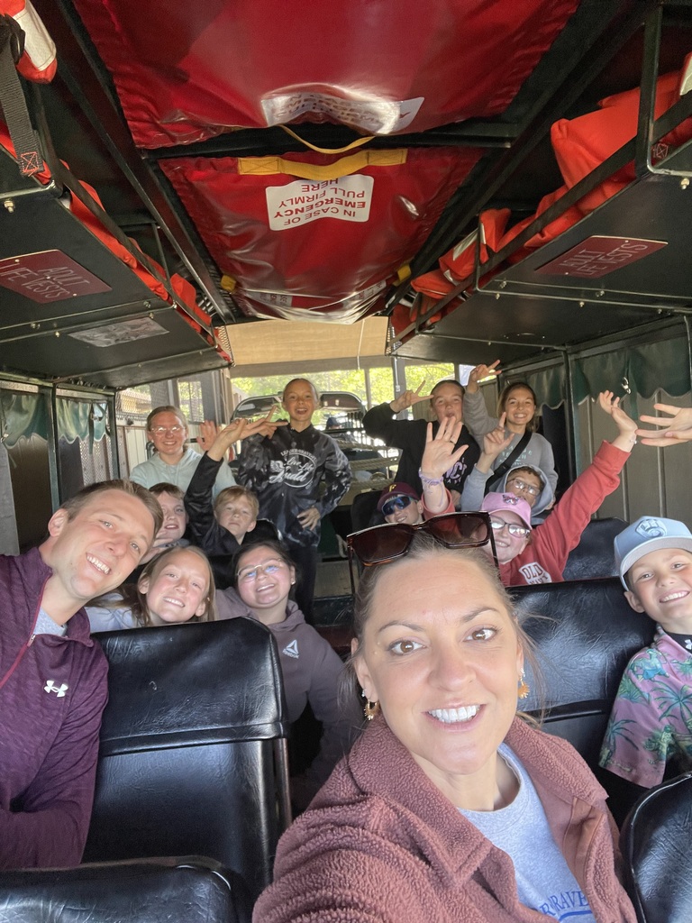 safety patrol and chaperone teachers in van on way to dells