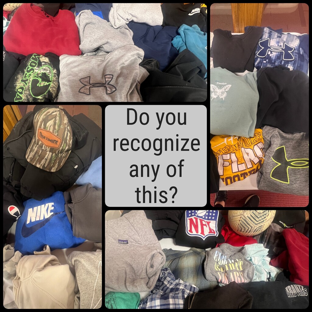 lost and found table collage of pictures