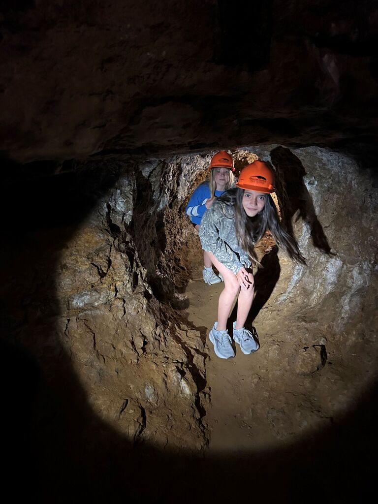 stiudents explore the mine