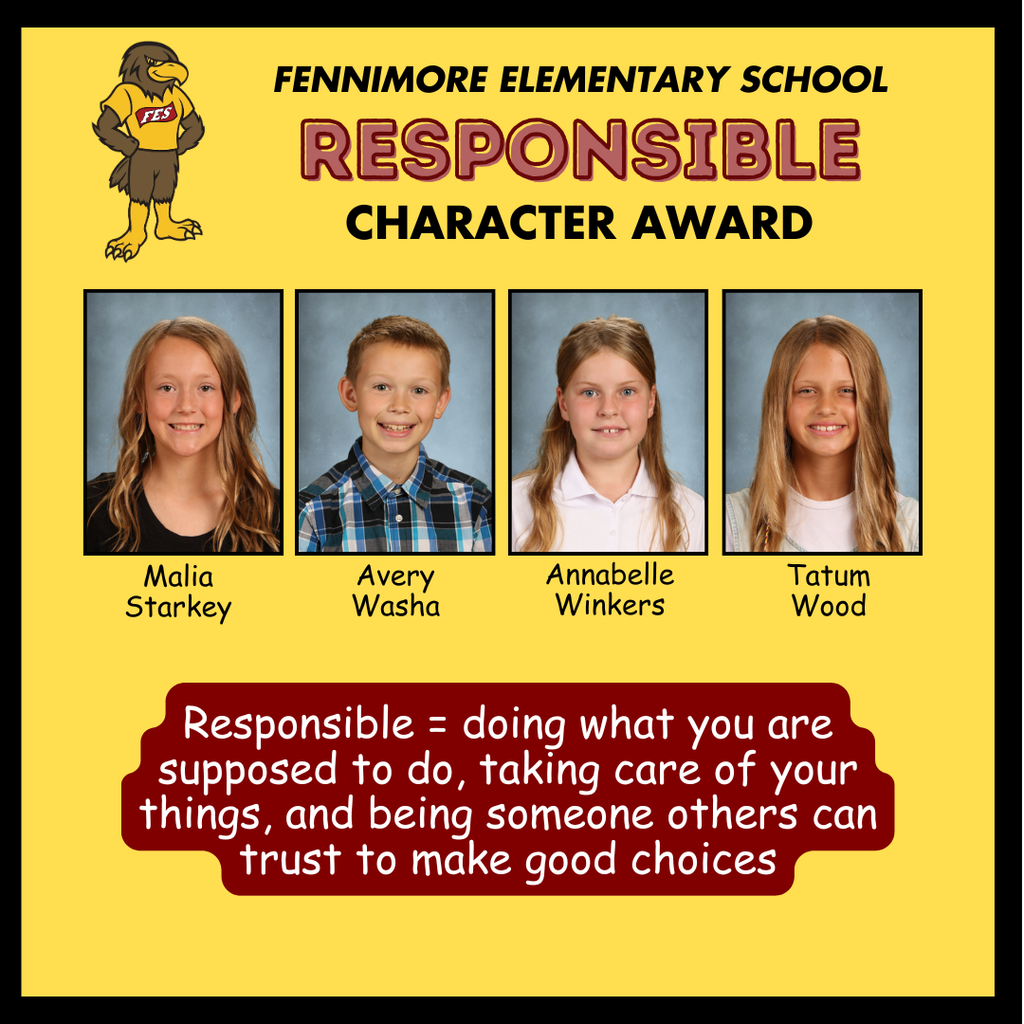 collage of students nominated for the character award for responsibility