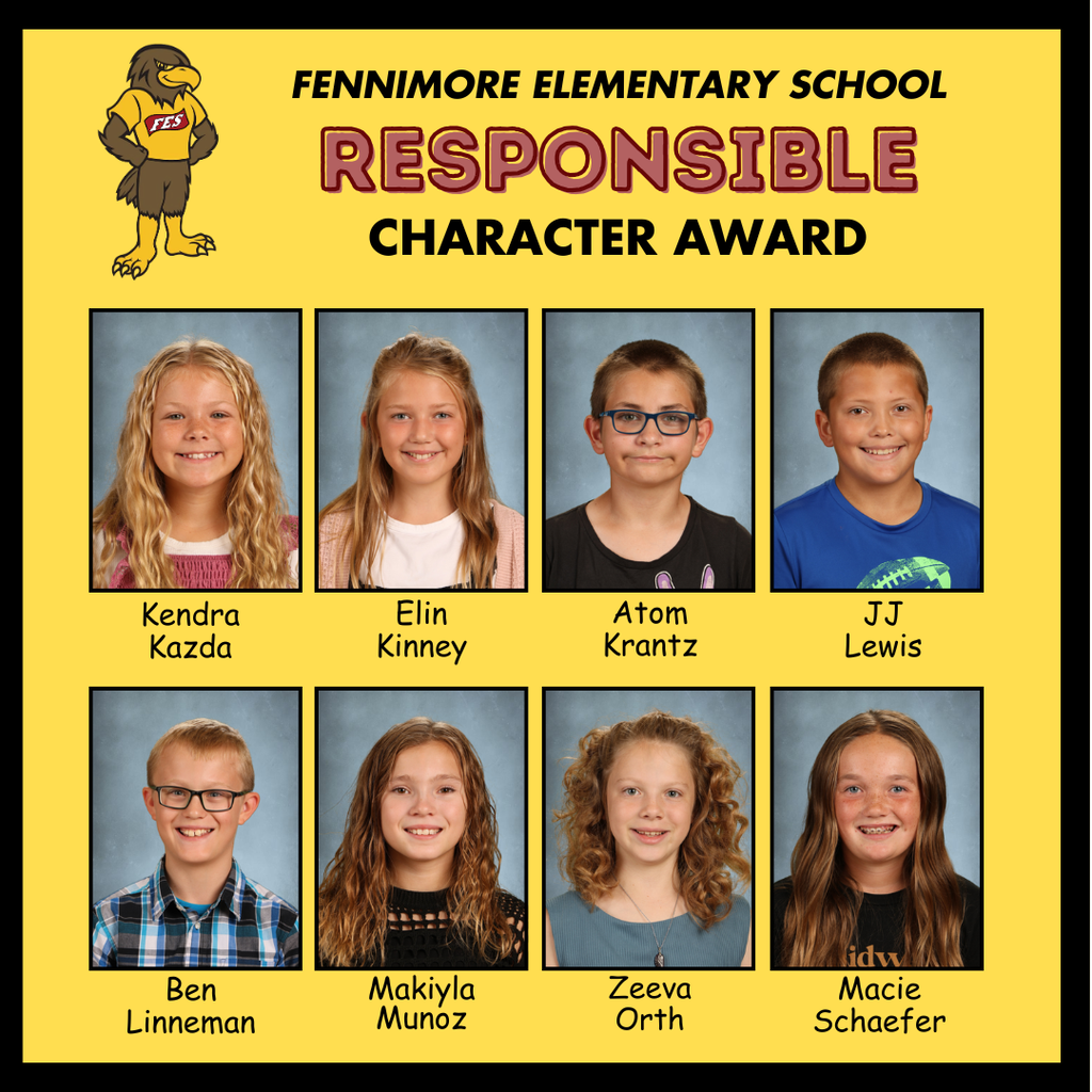 collage of students nominated for the character award for responsibility