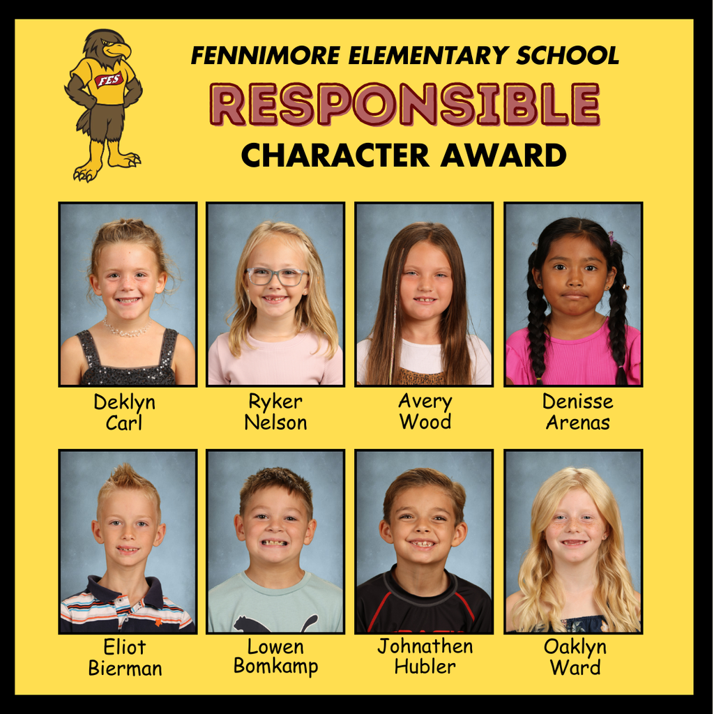 collage of students nominated for the character award for responsibility