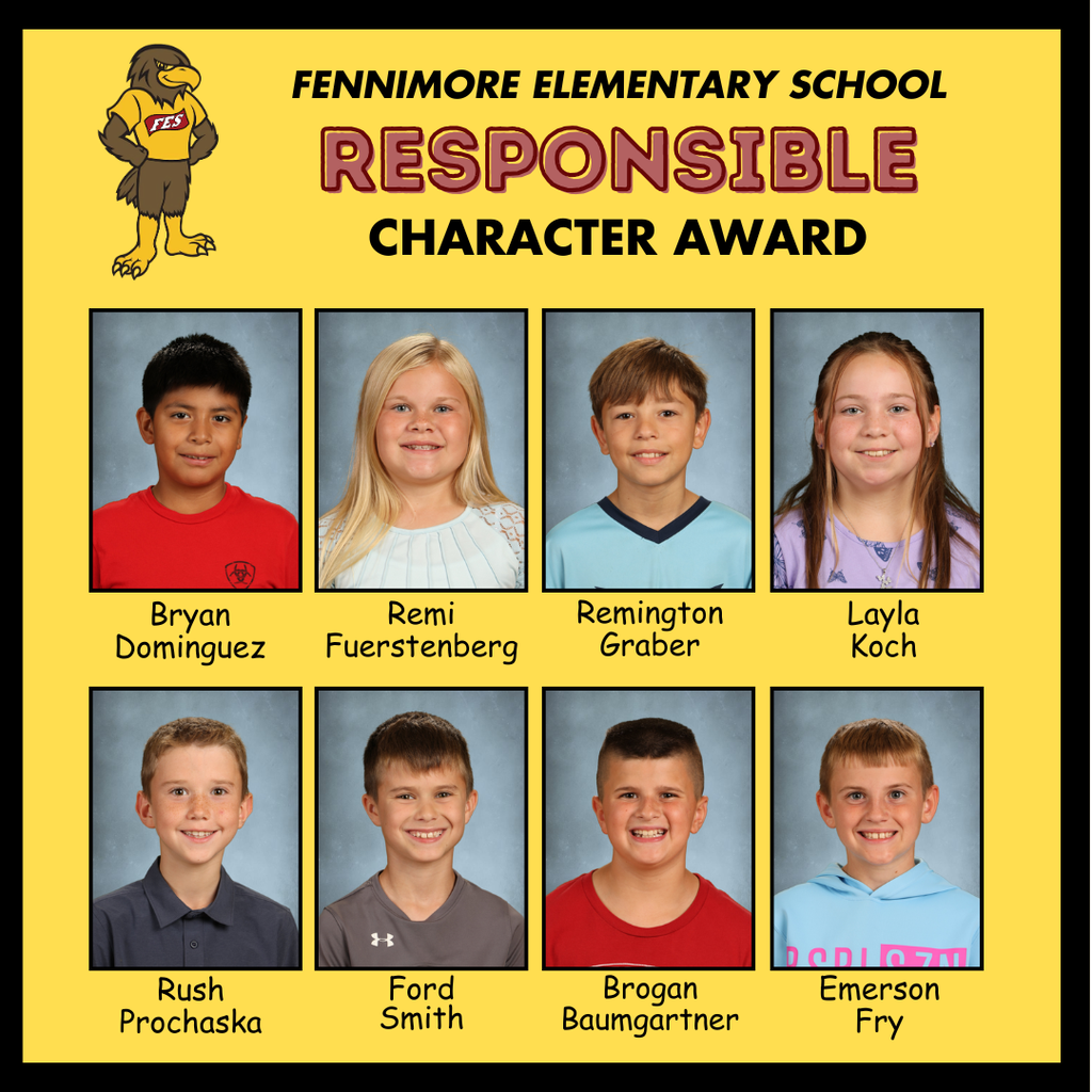collage of students nominated for the character award for responsibility