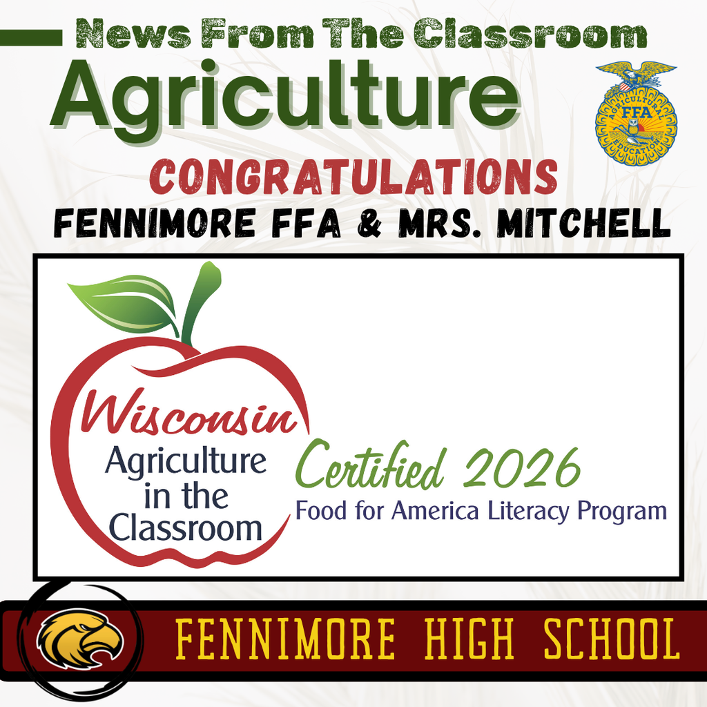 Fennimore FFA and Ag Classroom recognized as the Food For America Litearcy Program Certified 2026