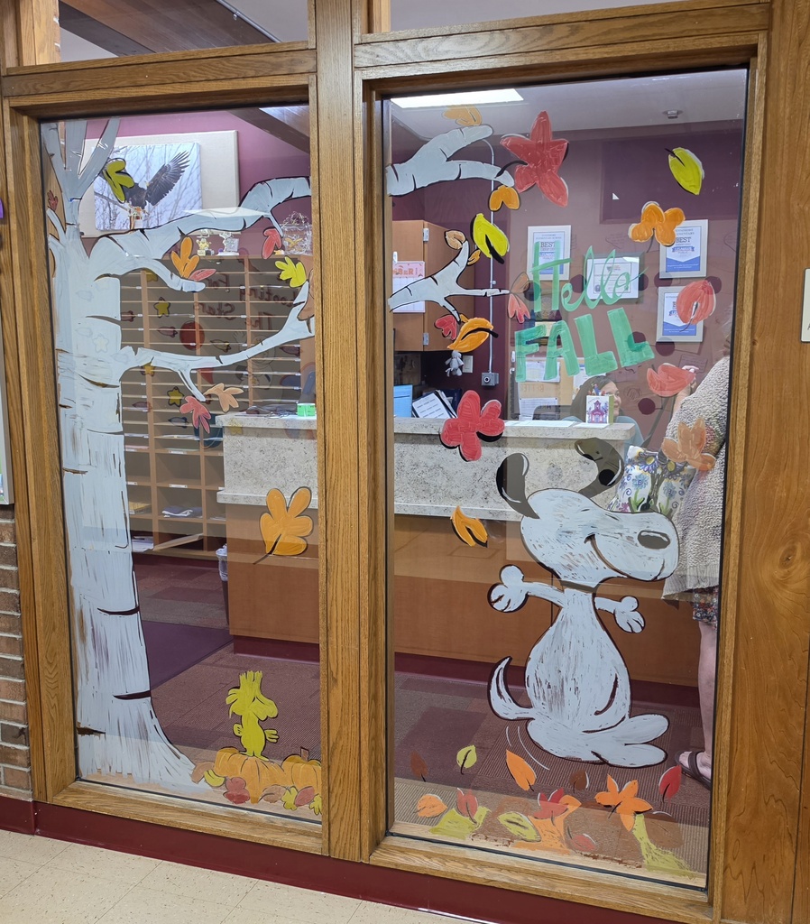 fall window art in the office