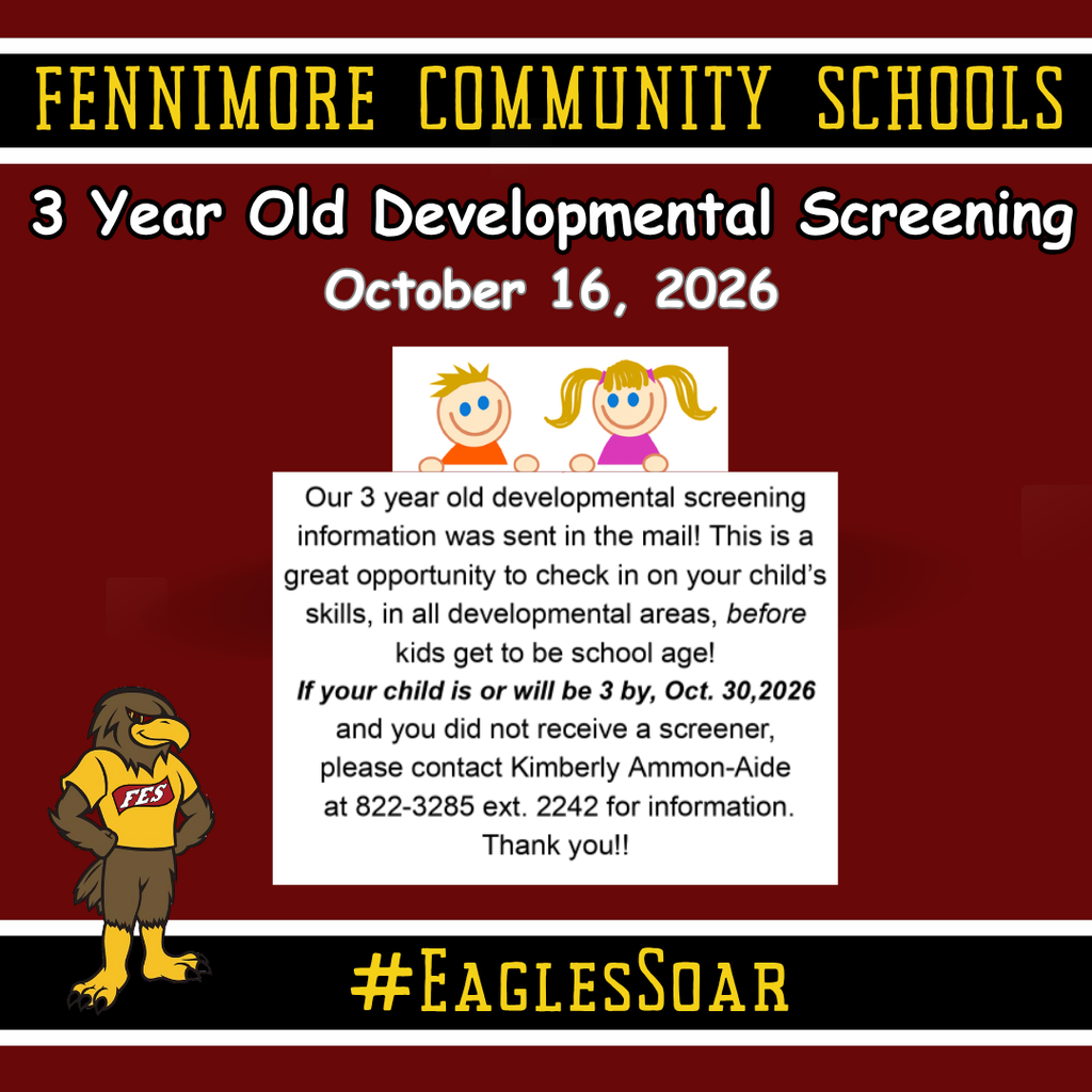 3 year old screening on October 16