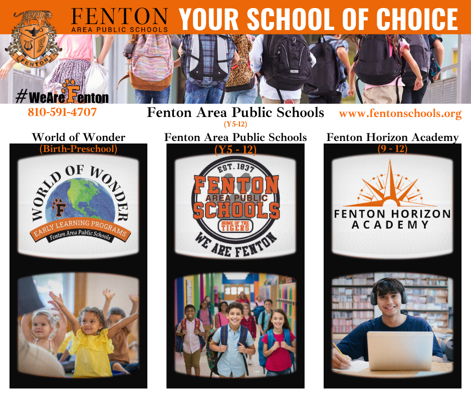 Enrollment is NOW OPEN for next school year at ALL grade levels, including our 9-12 Horizon Academy! Please visit www.fentonschools.org and select "Enrollment" at the top to get started! #EnrollNow #wearefenton #fentontigers #FentonHorizonAcademy