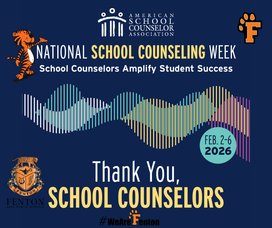 National School Counseling Week! School Counselors Amplify Student Success. Feb. 2-6, 2026. Thank you, School Counselors!