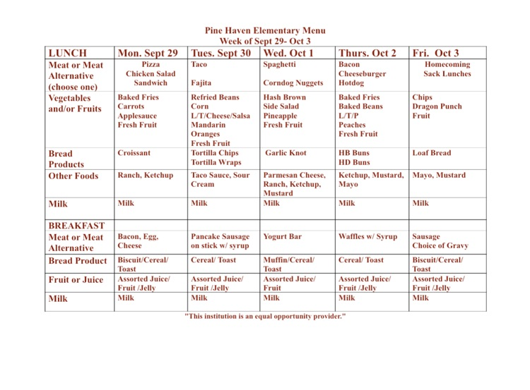 menu