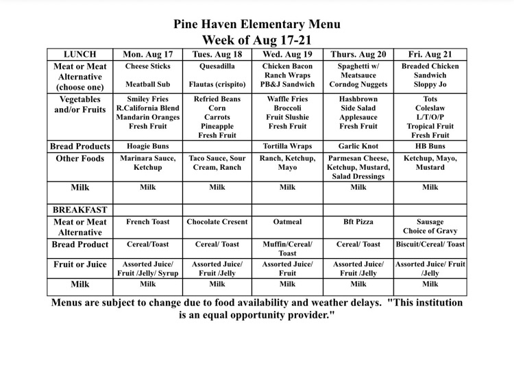 menu