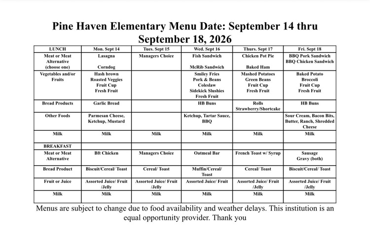 menu