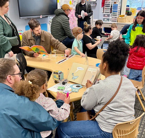 families gather for literacy night at Ferndale Early Childhood Center
