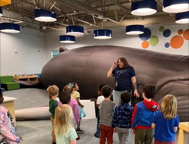 chunk the whale visits Ferndale Elementaries