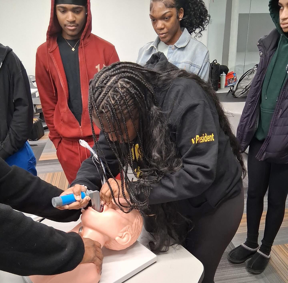 UHS Students explore healthcare careers and practice medical techniques.
