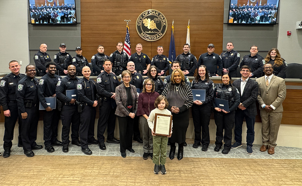 Jonah Lawrence receives Civilian Citation from City of Oak Park