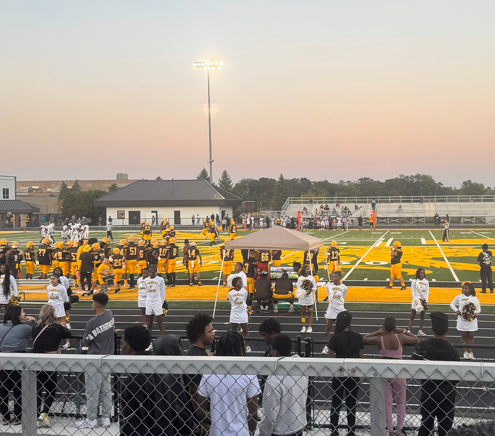 football team on the field