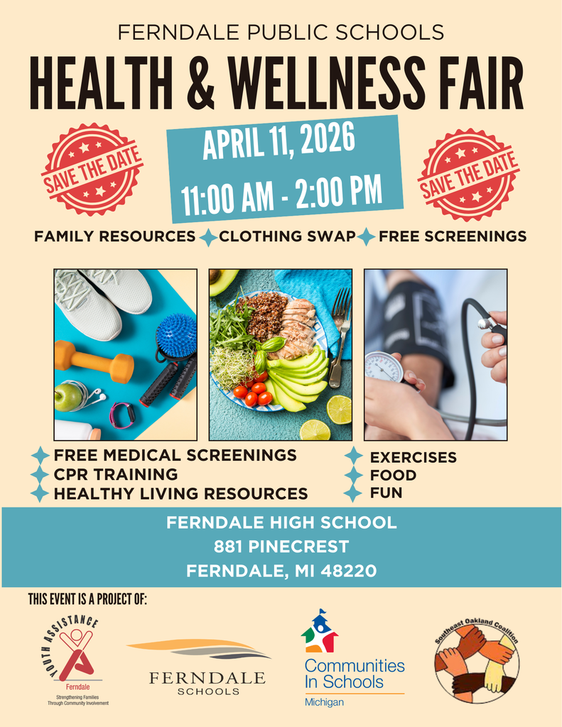 Join us for an FPS Health & Wellness Fair, FHS, April 11, 11am to 2pm!!