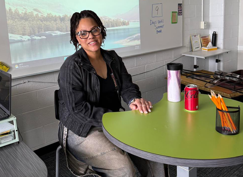 career day visitors speak to FMS students