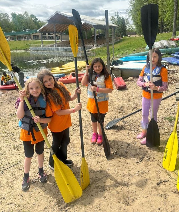 students prepared for outdoor school