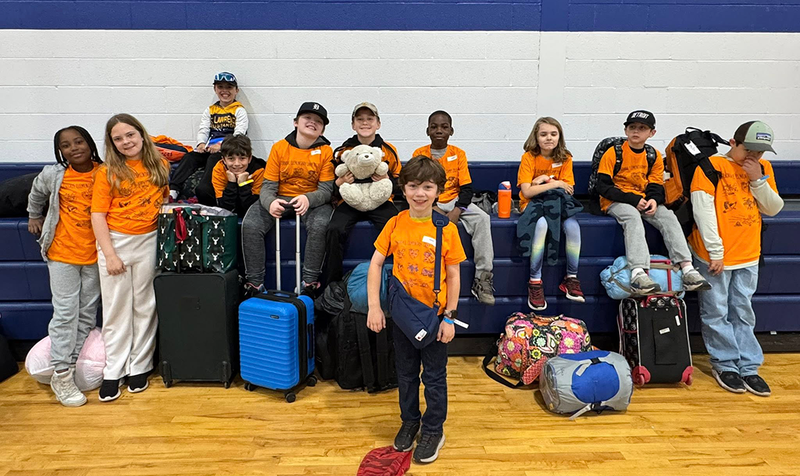 students prepared for outdoor school