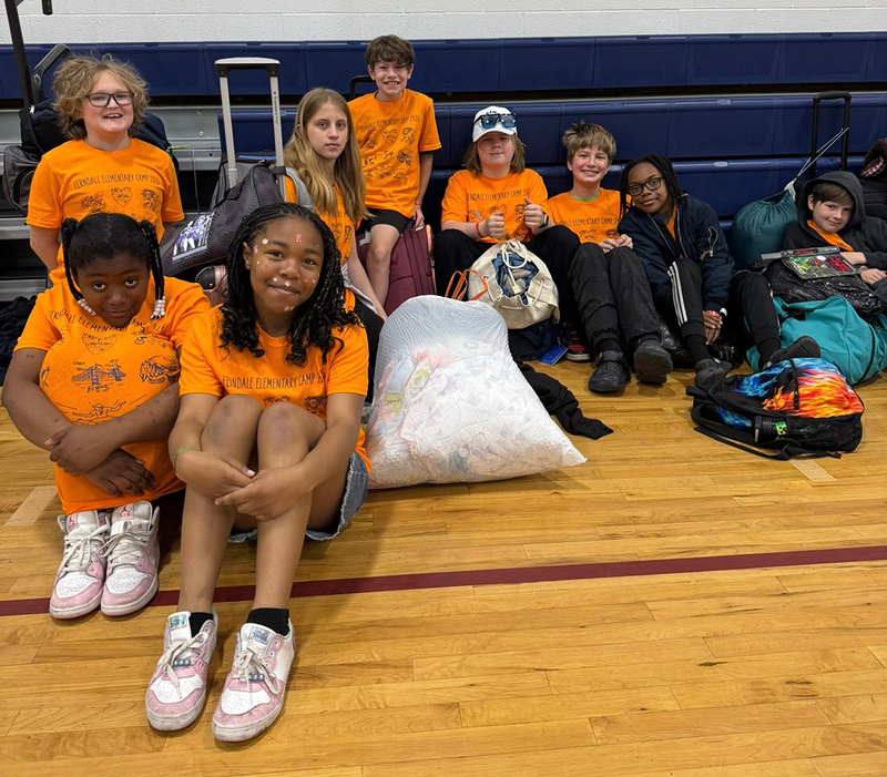 students prepared for outdoor school