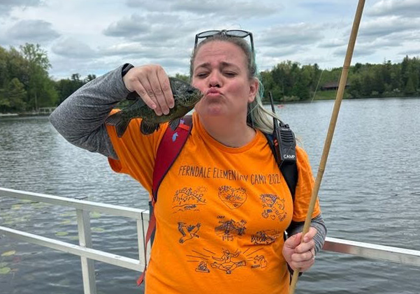 Ferndale students and staff practice fishing at outdoor school