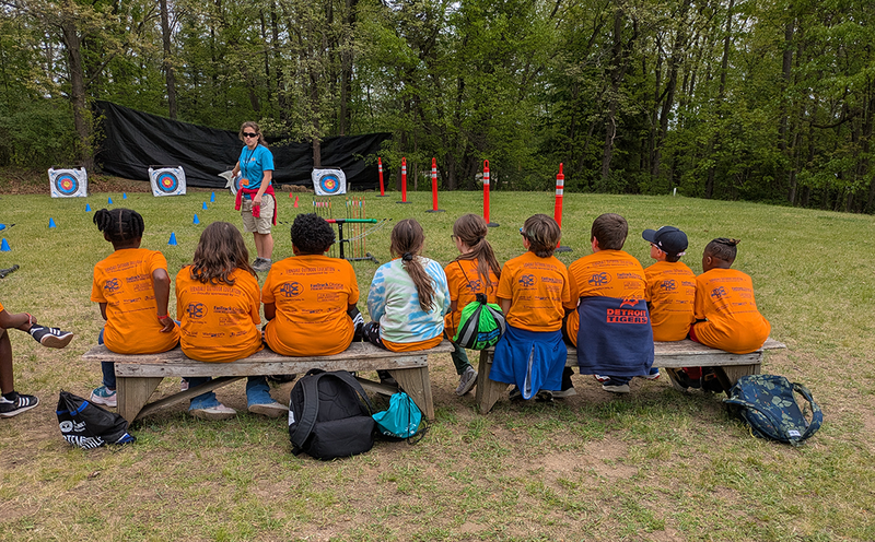 Ferndale students practice archery at outdoor school