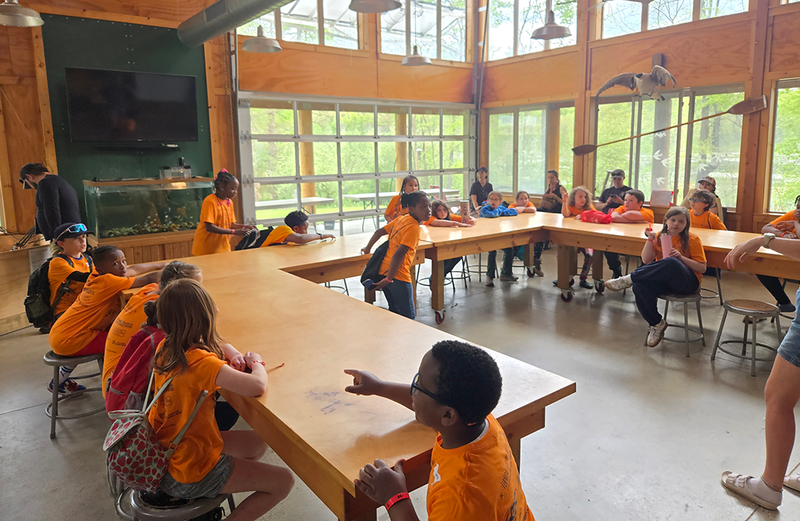 Ferndale students learn in the classroom at outdoor school