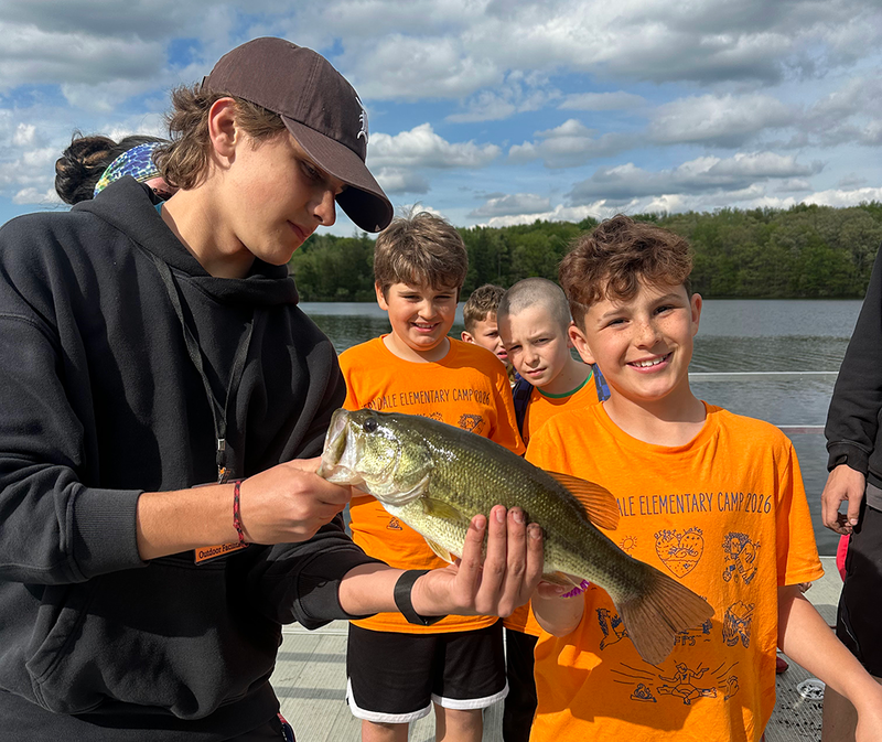 Ferndale students and staff practice fishing at outdoor school