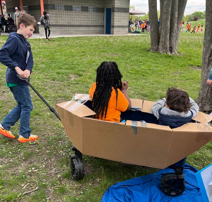 Students play together at Outdoor Camp