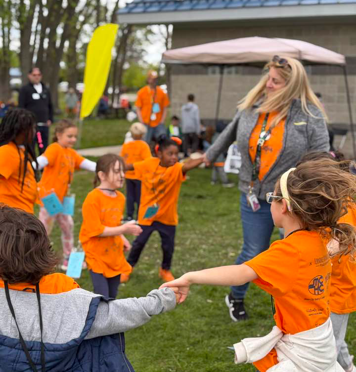 Students play together at Outdoor Camp