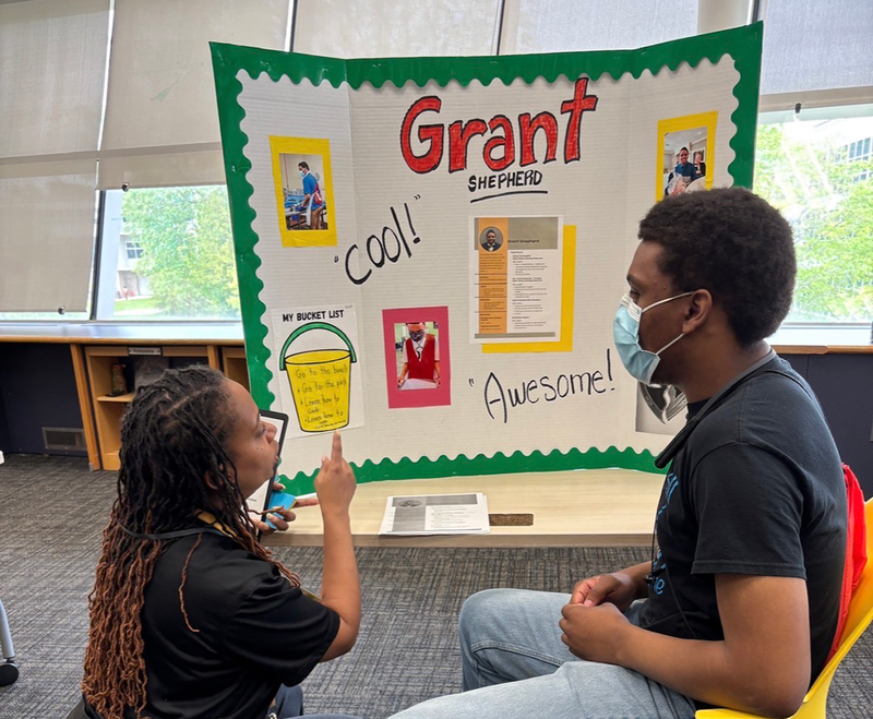 adult transition students present their job readiness at reverse job fair